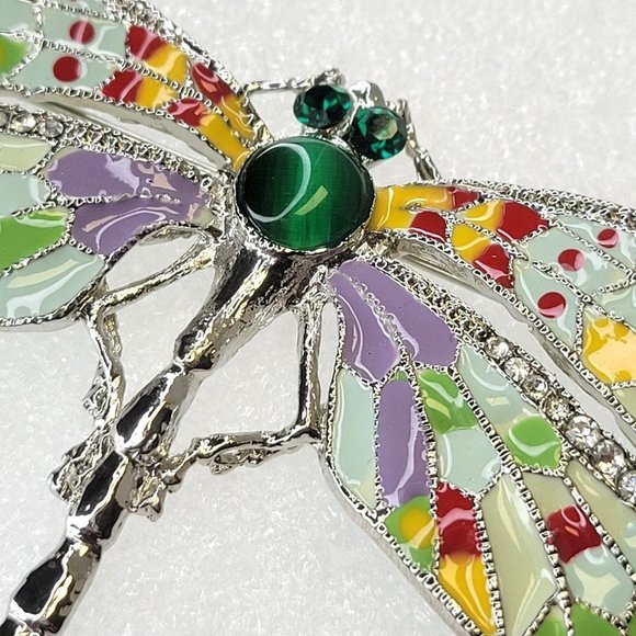 Statement Colorful Dragonfly Brooch Pin - Picture 2 of 16